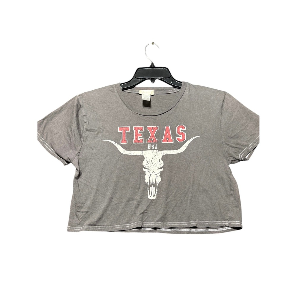 Altar'd State Texas Longhorn Graphic Crop Top Women Small Gray Excellent Western